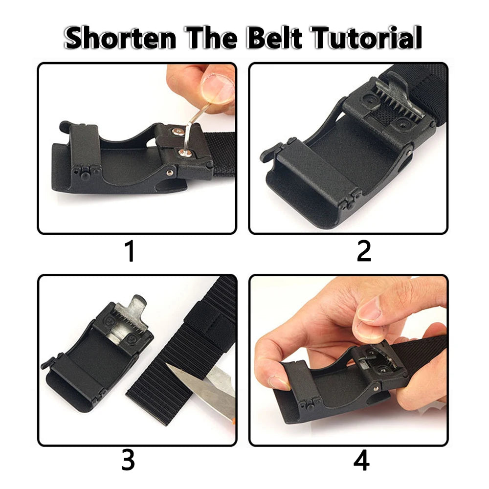 TUSHI Military Tactical Belt for Men Sturdy Nylon Metal Automatic Buckle Police Duty Belt Outdoor Girdle IPSC Sports Accessories