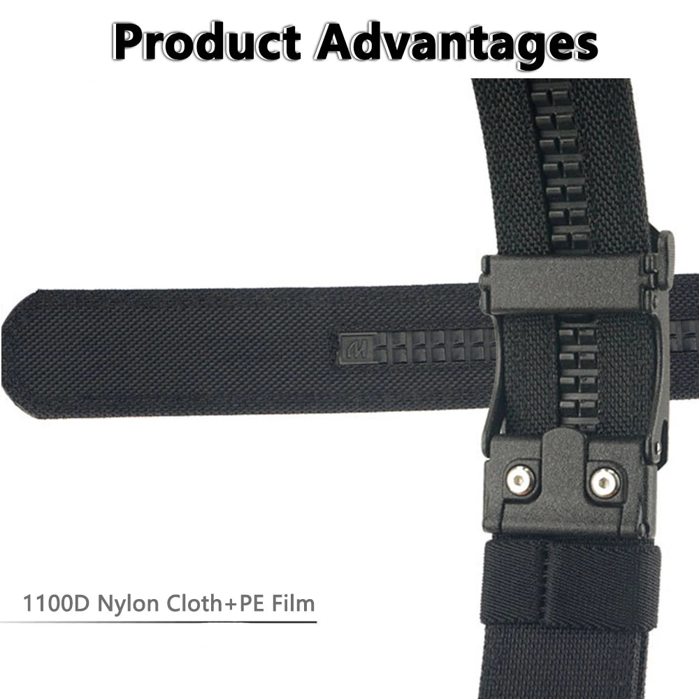 TUSHI Military Tactical Belt for Men Sturdy Nylon Metal Automatic Buckle Police Duty Belt Outdoor Girdle IPSC Sports Accessories