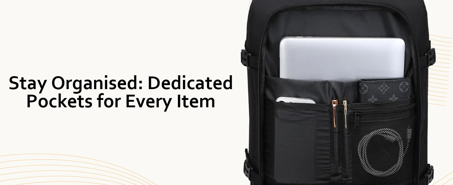 S/M/L Kono Cabin bag-Minimalist, Lightweight, Compatible with Ryanair hand luggage, Travel Backpack, 20L-38L