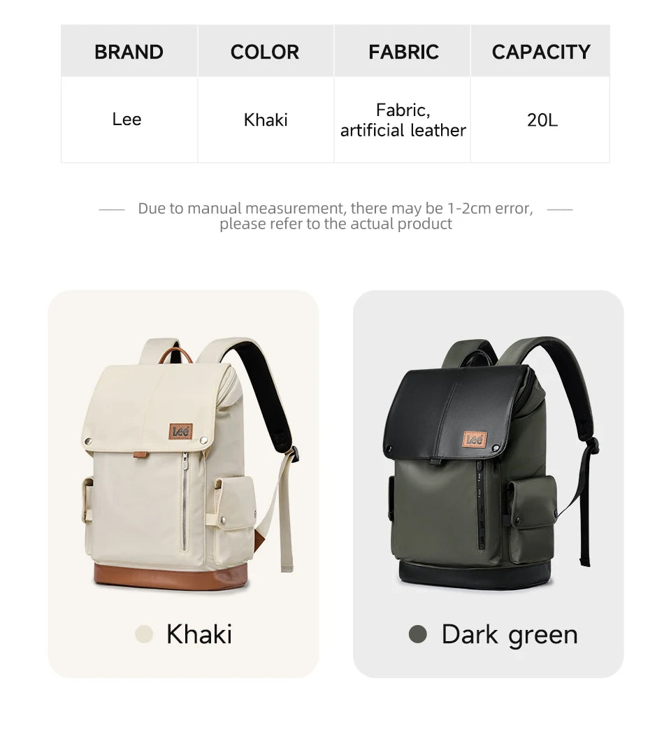 LEE New Korea Style Flip Leather Backpack Women Men Large Capacity Business Commuter Travel Rucksack Buy Laptop School Book Bag
