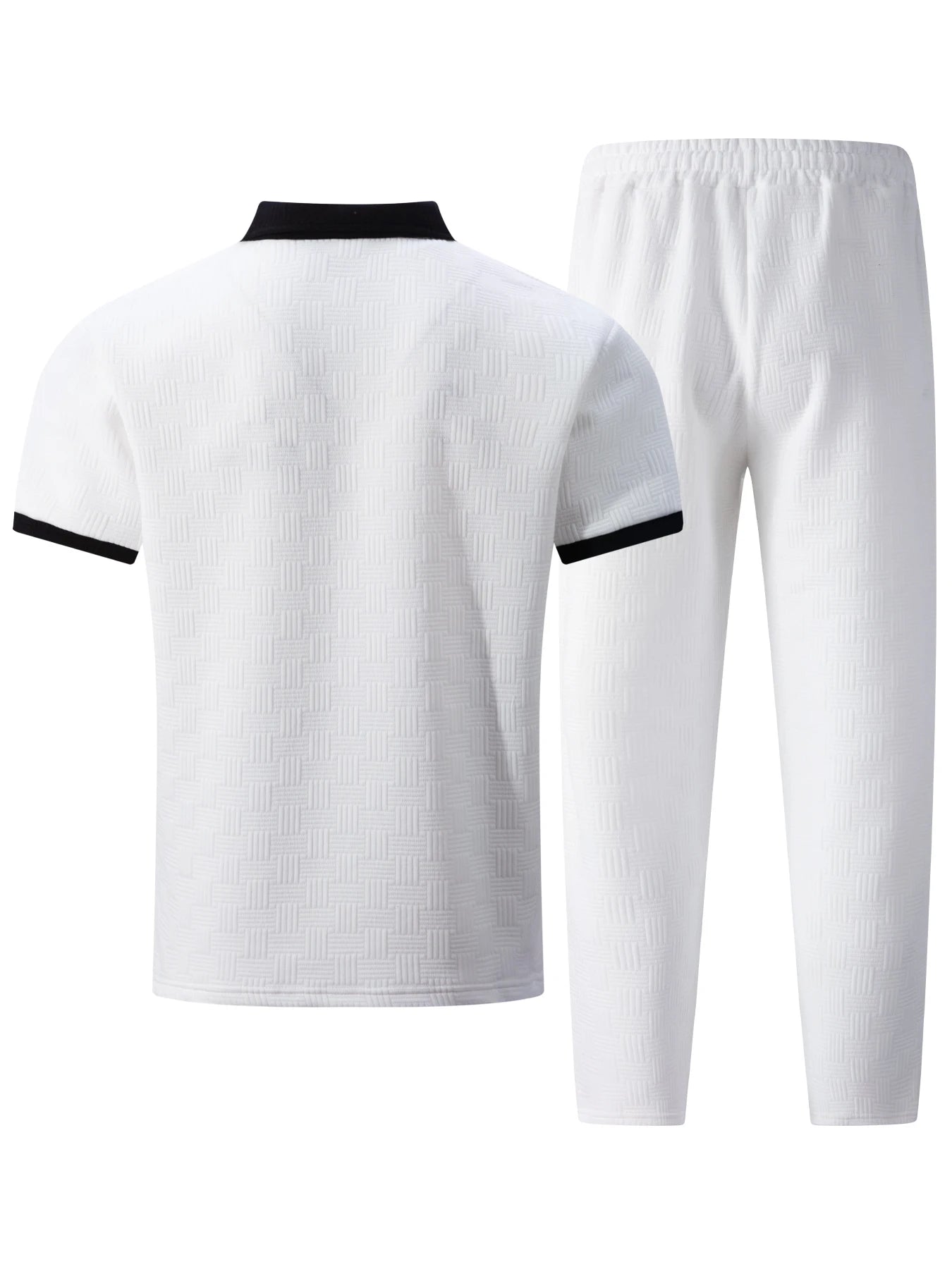 Men's Fashion Two Piece Set Short Sleeve Polo Shirt and Drawstring Shorts Casual Streetwear Tracksuit for Men