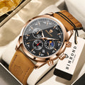 BINBOND  luminous waterproof accurate sturdy luxury quartz wristwatches for men chronograph auto date men's watch casual reloj