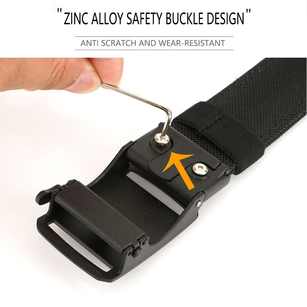 TUSHI 2025 Stiff Tactical Belt for Men Metal Automatic Buckle Military Police Duty Belt 1100D Nylon Gun Belt Casual Girdle Male
