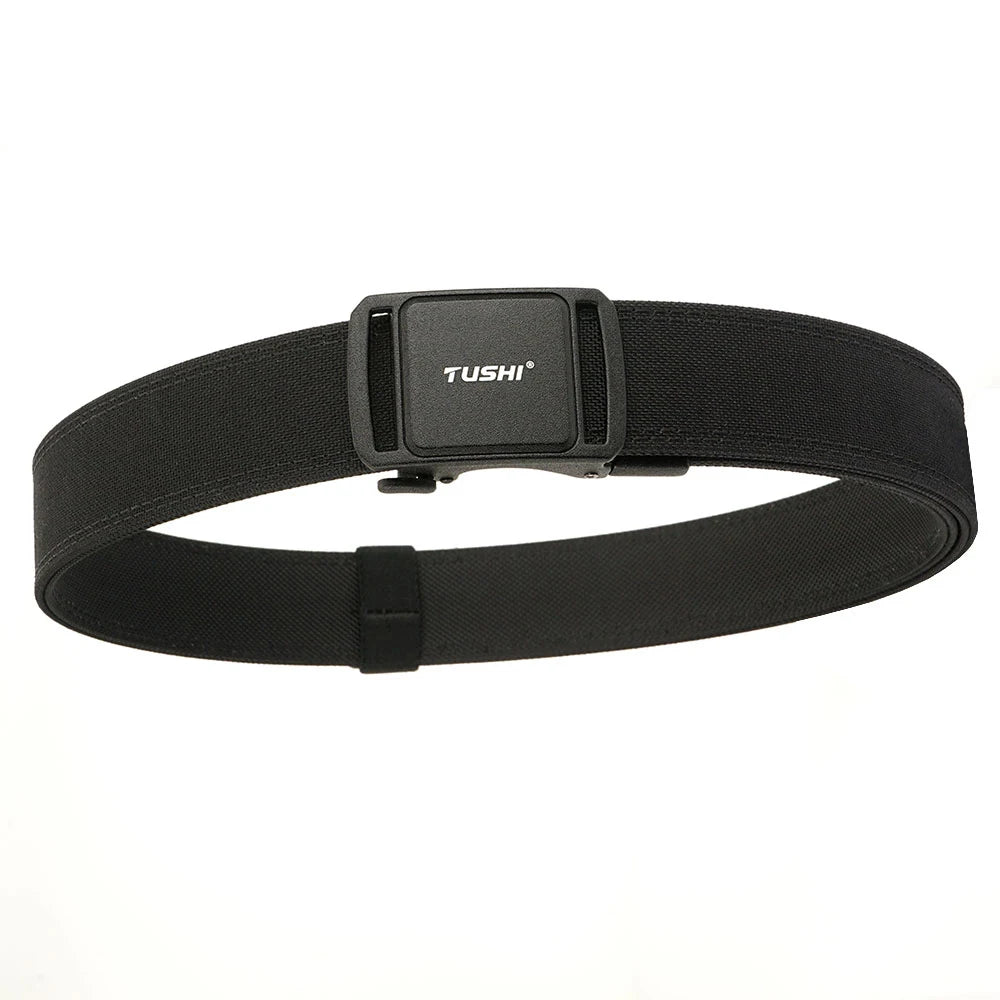 TUSHI 2025 Stiff Tactical Belt for Men Metal Automatic Buckle Military Police Duty Belt 1100D Nylon Gun Belt Casual Girdle Male