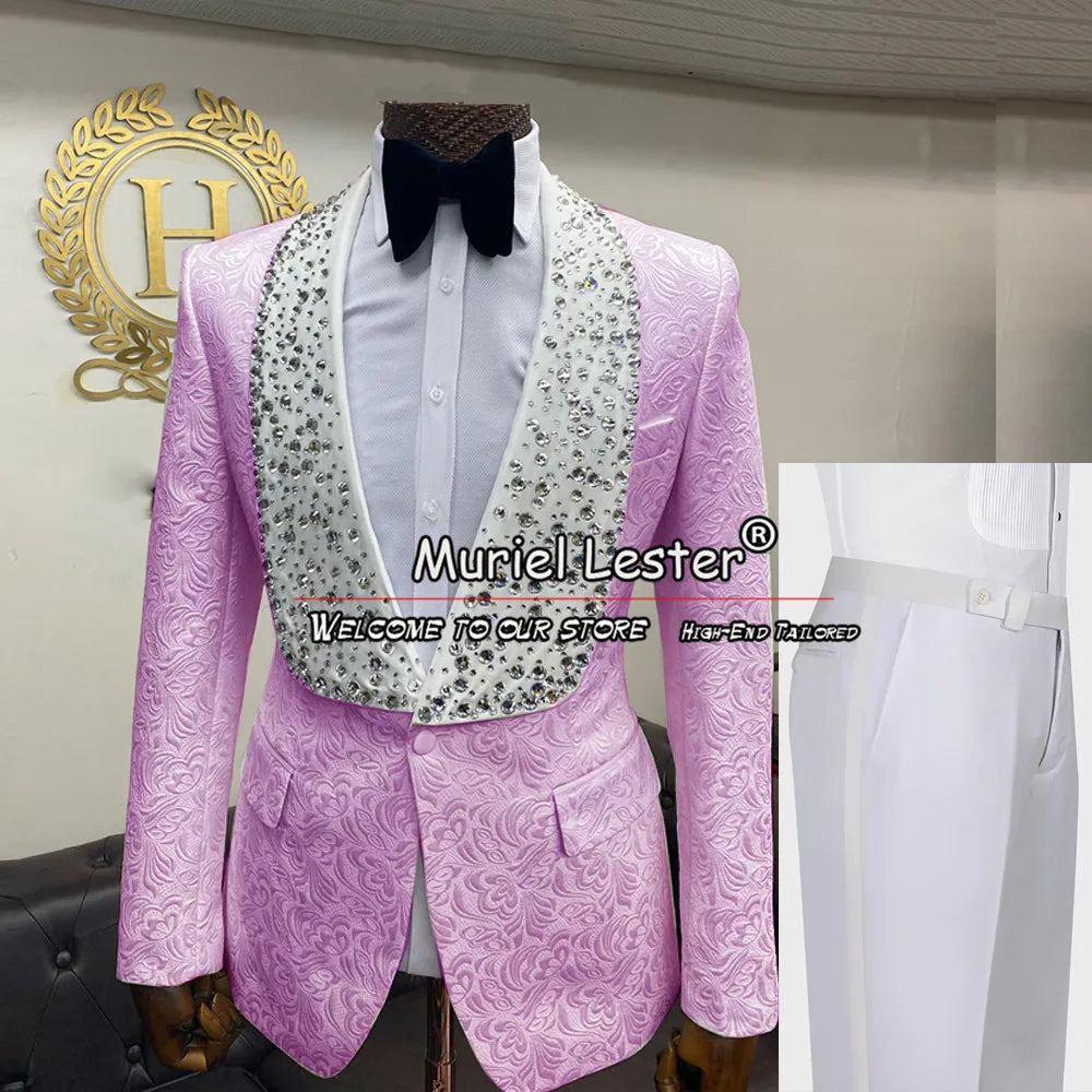 Smoking Business Velvet Suit Jackets For Men With Belt Black Shawl Lapel Groom Blazers Customized Man Party Coat Dinner Outfits