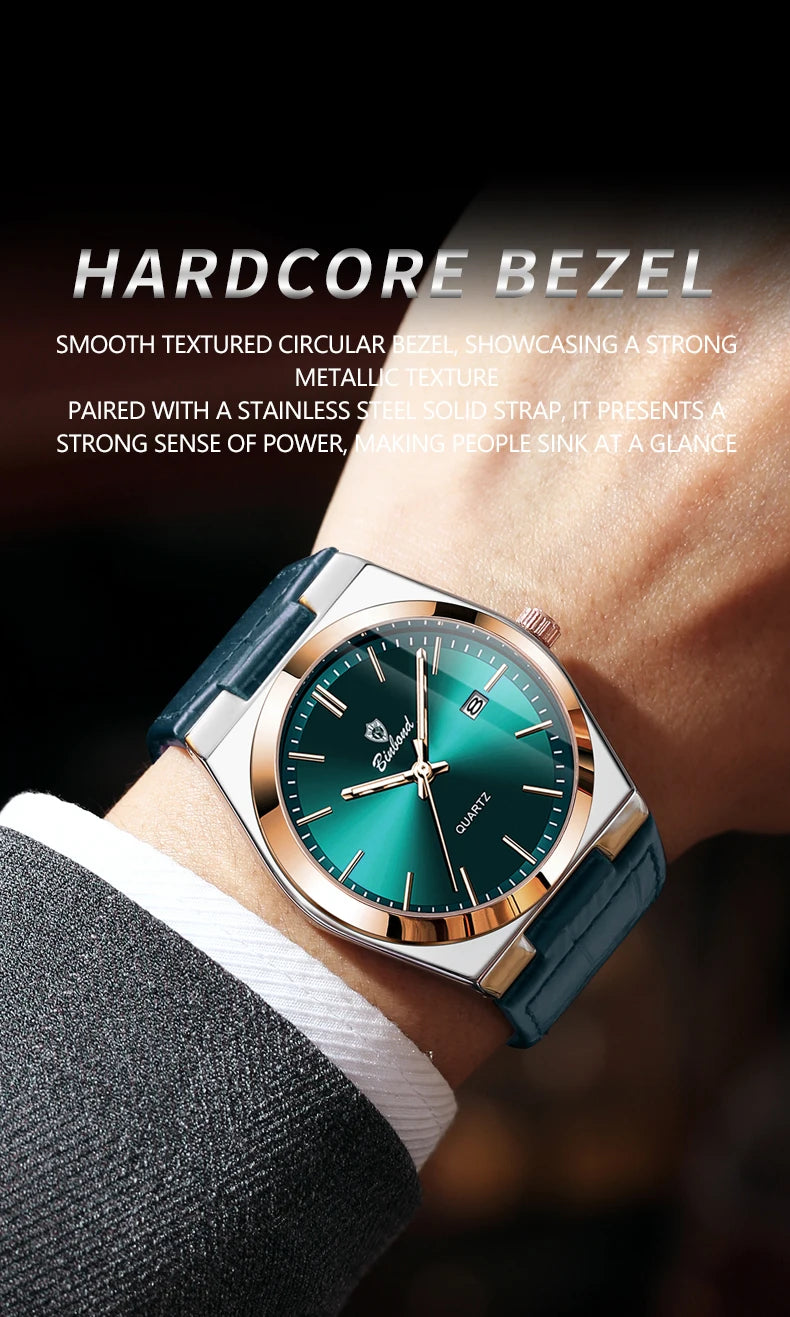 BINBOND Luxury Quartz Wristwatches Luminous Waterproof Auto Date Men's Watch Business Sport Fashion Casual Reloj Leather Clock