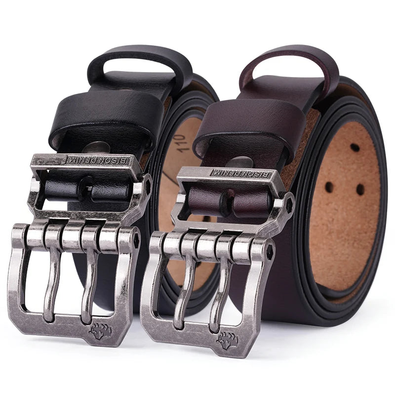 Men Belt Male High Quality Leather Belt Men Male Genuine Leather Strap Luxury Pin Buckle Fancy Vintage Jeans Free Shipping