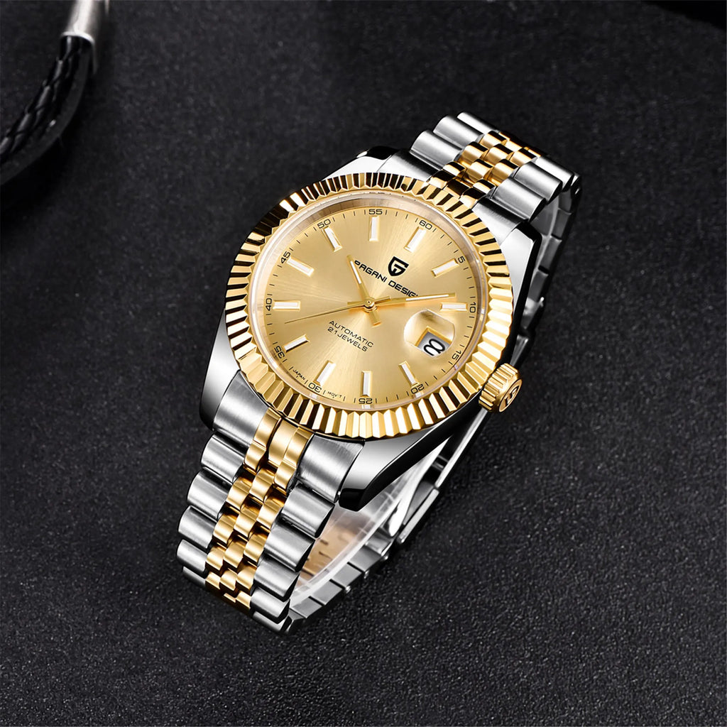 PAGANI DESIGN Man Mechanical Watch Top Brand Luxury Automatic Watch Stainless Steel 100m Waterproof Watch Men Clock Reloj Hombre