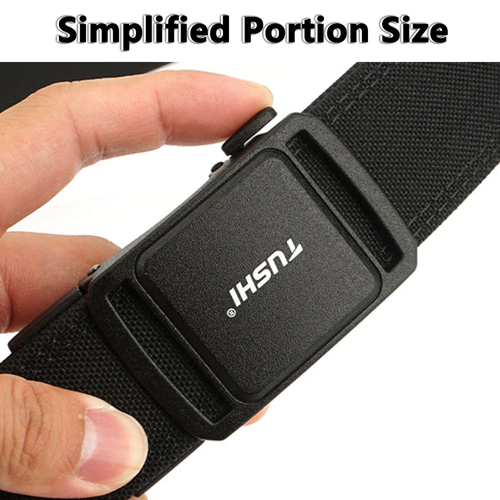 TUSHI 2025 Stiff Tactical Belt for Men Metal Automatic Buckle Military Police Duty Belt 1100D Nylon Gun Belt Casual Girdle Male