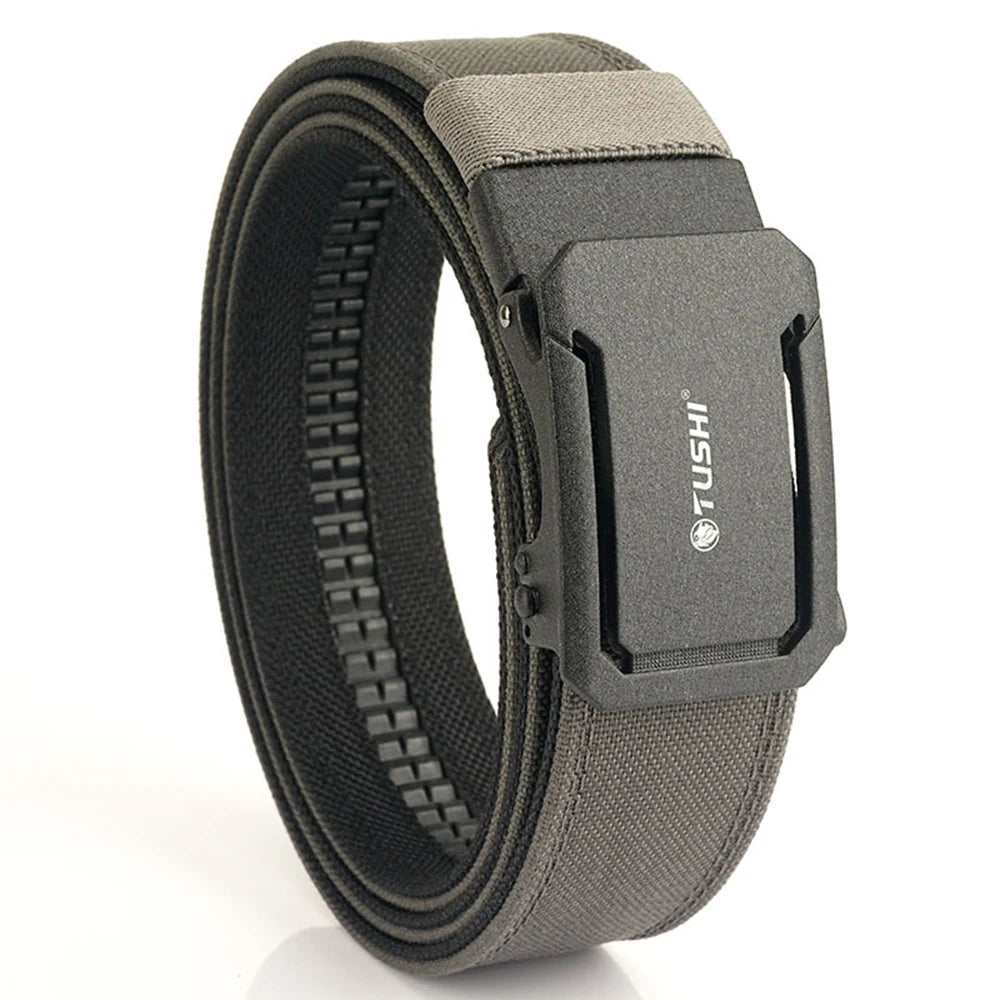 TUSHI Military Tactical Belt for Men Sturdy Nylon Metal Automatic Buckle Police Duty Belt Outdoor Girdle IPSC Sports Accessories